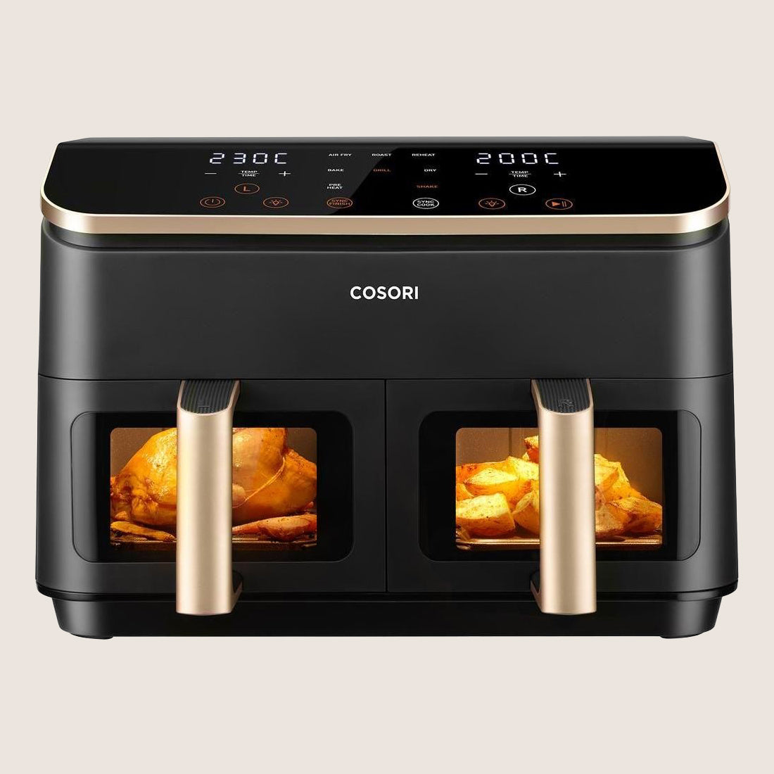 COSORI CAF-R903-AUK Dual Basket Air Fryer SyncFinish 8.5L - Black