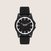 Armani Exchange Men's Dress Watch Black Dial Black Rubber Strap AX2520