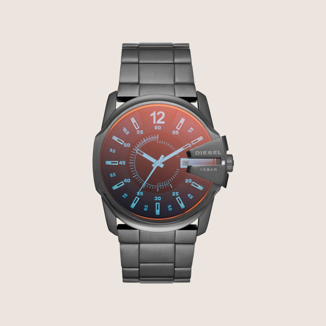 Diesel Mens Master Chief Multicolour Dial Gunmetal Steel Bracelet Watch DZ1965