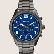 Fossil Men's Brox Blue Dial Gunmetal Bracelet Watch BQ2798