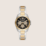 Michael Kors Women's Alek Clear Stone-Set Black Dial Watch MK7265