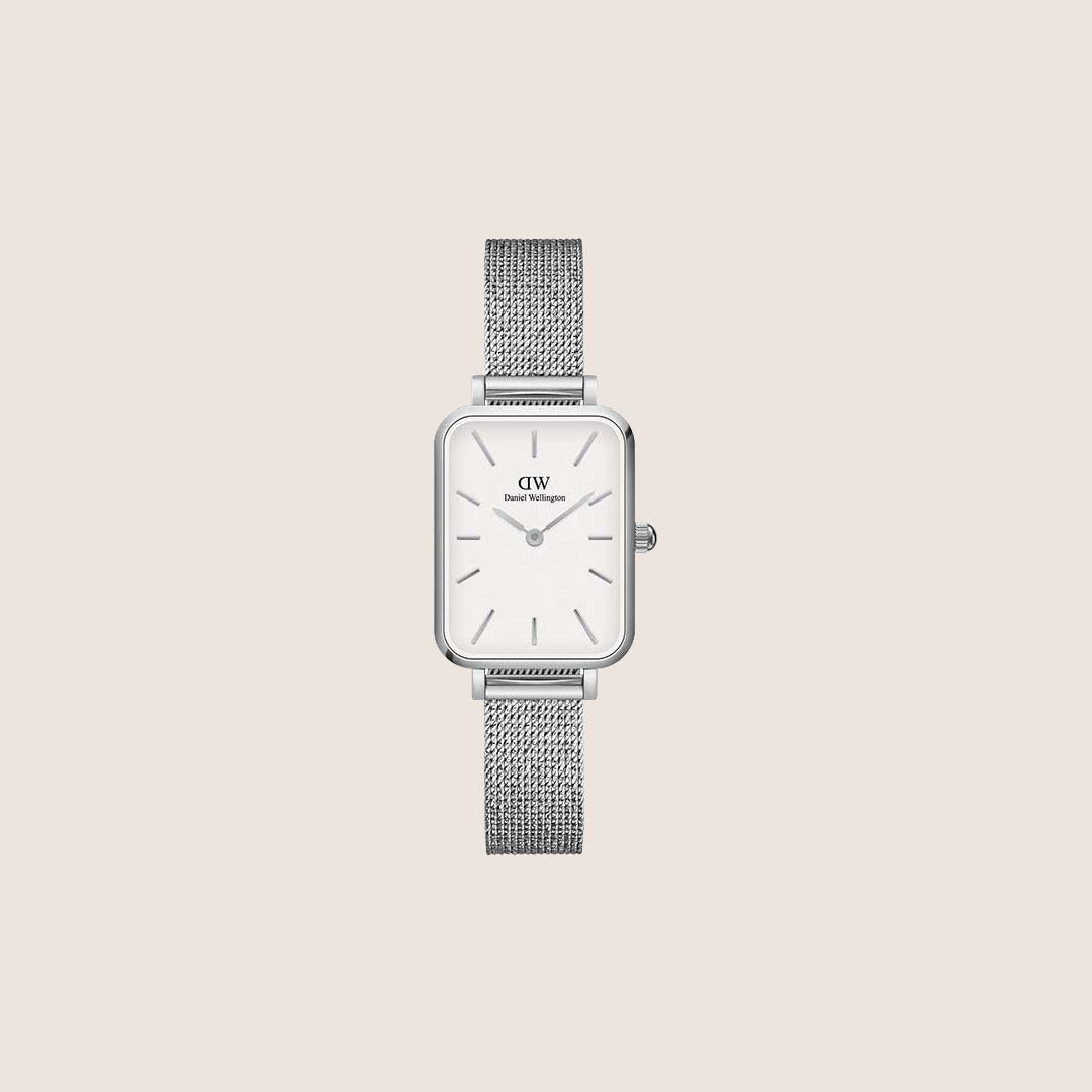 Daniel Wellington Women's Quadro Sterling Silver White Dial Watch DW00100438