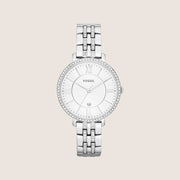 Fossil Women's Jacqueline Silver Tone Steel Date Bracelet Analogue Watch ES3545