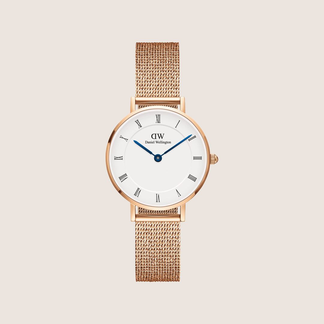 Daniel Wellington Women's Petite Rose Gold Steel White Dial Watch DW00100681