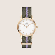 Daniel Wellington Women's Iconic Rose Gold Textile White Dial Watch DW00100680