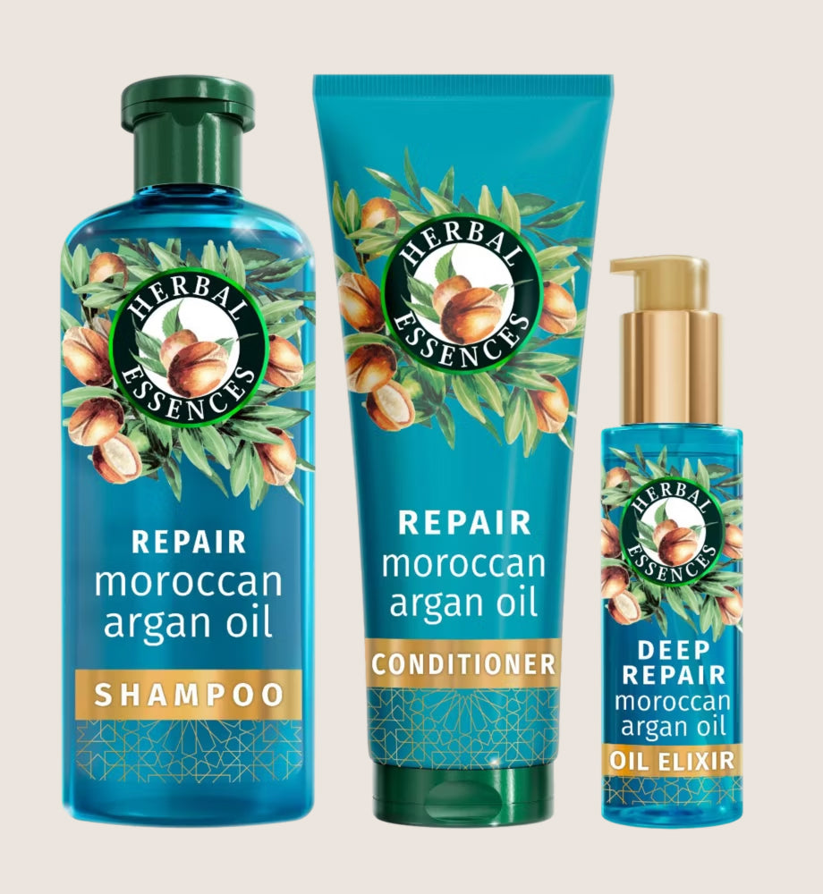 Herbal Essences Argan Bundle, Shampoo, Conditioner, Hair Oil
