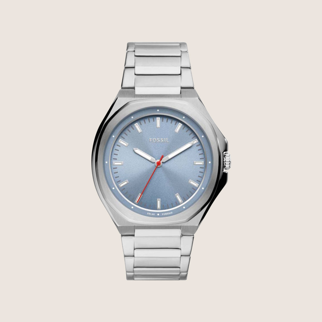 Fossil Mens Evanston Blue Dial Steel Watch BQ2766