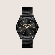 Michael Kors Men's Slim Runway Black Dial All-Black Stainless Steel Watch MK8607