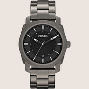Fossil Men's Machine Black Dial Gunmetal Bracelet Watch FS4774