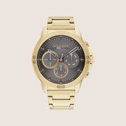 Tommy Hilfiger Men's Watch Black Dial Gold Bracelet 1791891