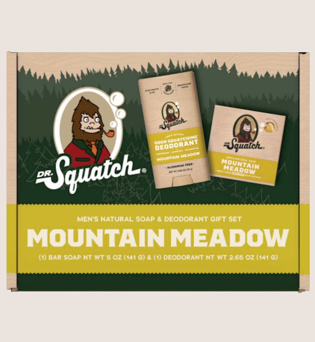 Dr Squatch Mountain Meadow Soap & Deodorant Gift Pack Soap Bar + Deodorant 141g + 75g