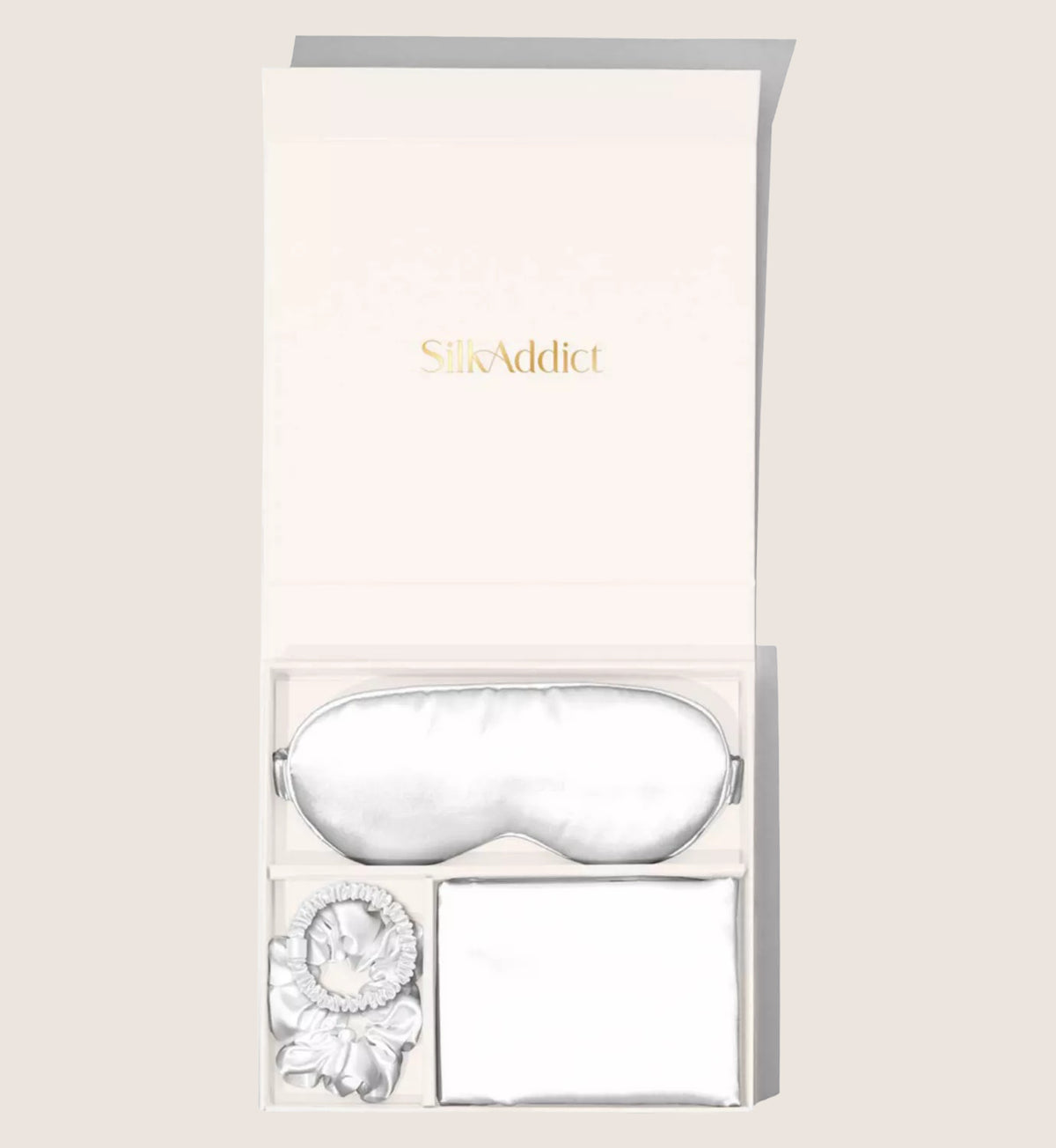 Silk Addict 100% Mulberry Silk Ivory Beauty Gift Set For Her