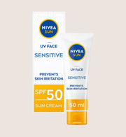 NIVEA SUN UV Face Soothing Sensitive Sun Cream SPF50+ 50ml