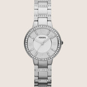 Fossil Virginia Silver Crystal Steel Bracelet Watch ES3282