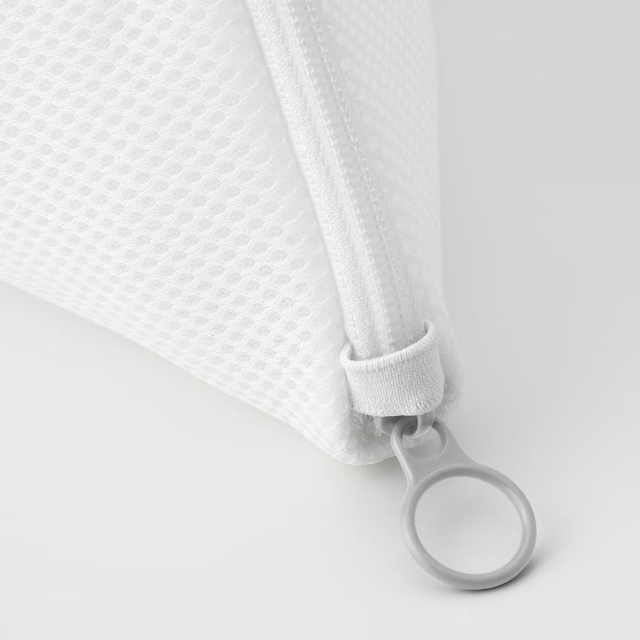 IKEA SLIBB Washing bag, white/grey, 100 % polyester (100% recycled), 19 cm x 22 cm