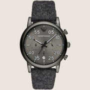 Emporio Armani Mens Watch Grey Textile Strap AR11154