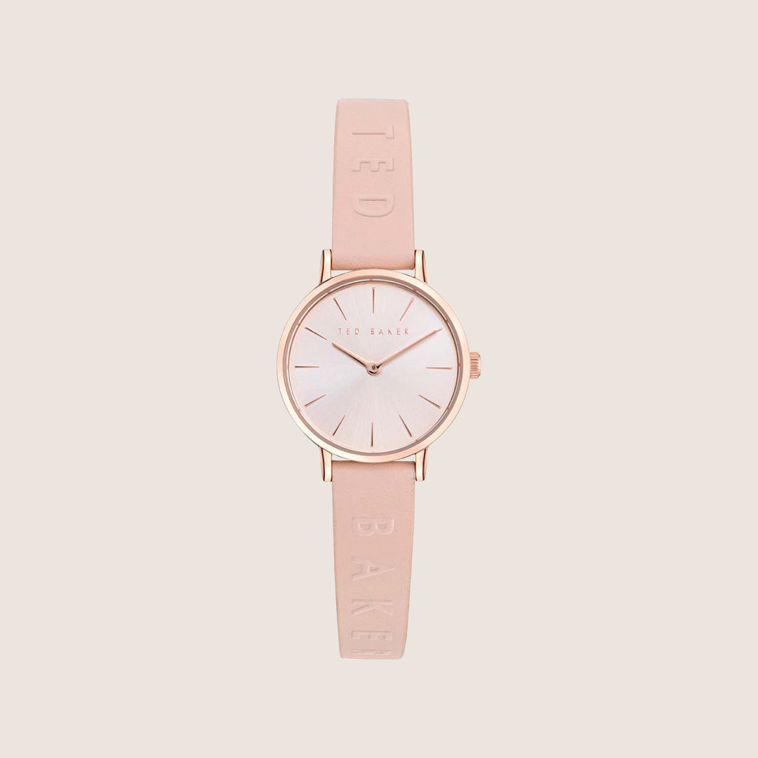 Ted Baker Ladies Staciie Rose Gold Pink Leather Strap Watch BKPSTF402
