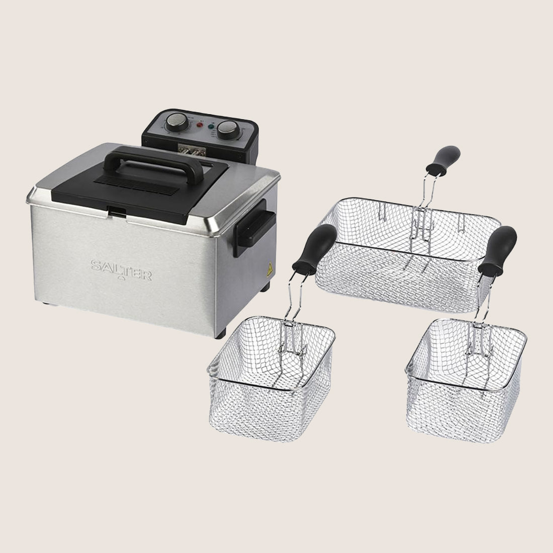 SALTER EK6266 Deep Fryer with Dual Basket Option 5L Oil - Silver