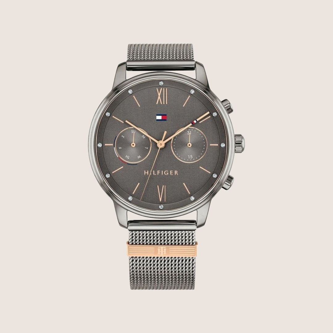 Tommy Hilfiger Women's Blake Grey Dial Grey Mesh Bracelet 1782304