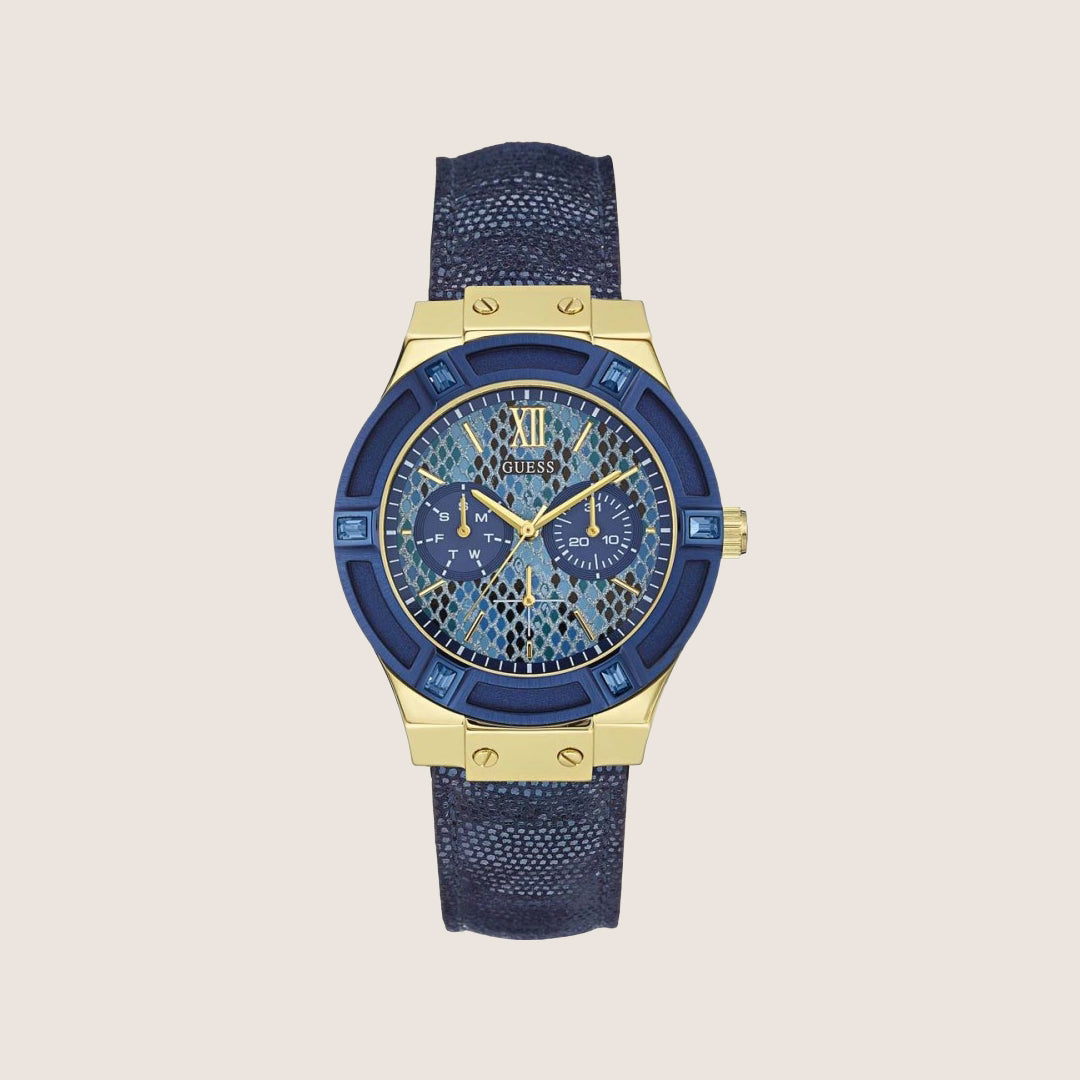 Guess Women's Jet Setter Watch Crystal-Set Blue Dial W0289L3