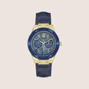 Guess Women's Jet Setter Watch Crystal-Set Blue Dial W0289L3