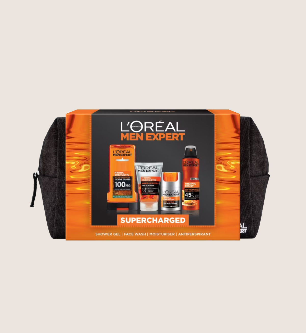 L'Oréal Men Expert Super Charged Gift Set - Face Wash, Moisturiser, Deodorant & Shower Gel
