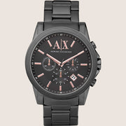 Armani Exchange Mens Dress Watch Gunmetal Stainless Steel Bracelet AX2086
