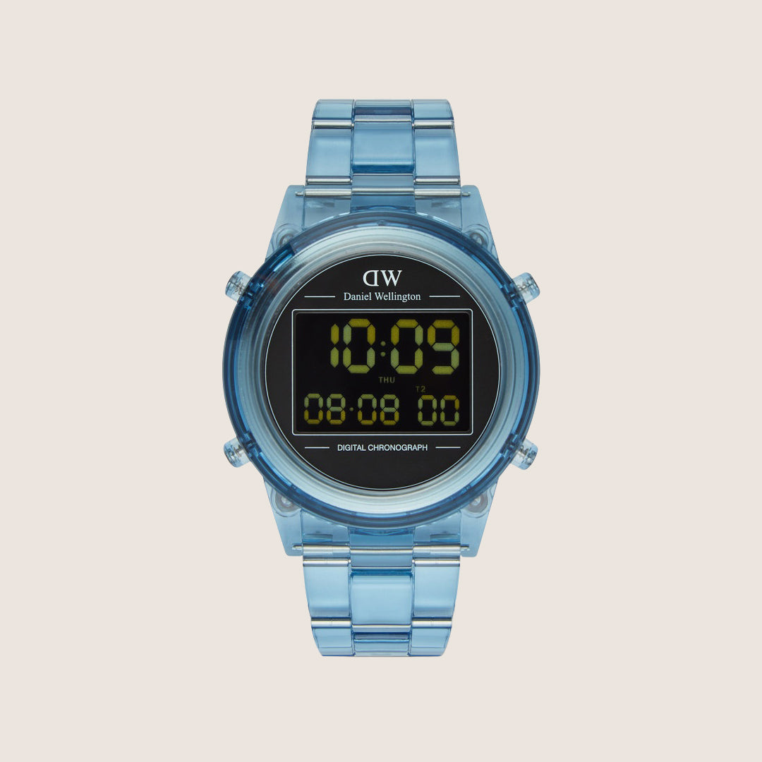 Daniel Wellington Retro Digital Blue Digital Display Date Alarm 42mm Watch DW00100770