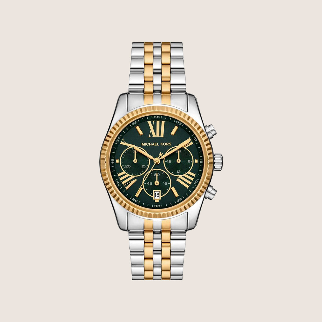 Michael Kors Women's Lexington Chronograph Green Dial Watch MK4984