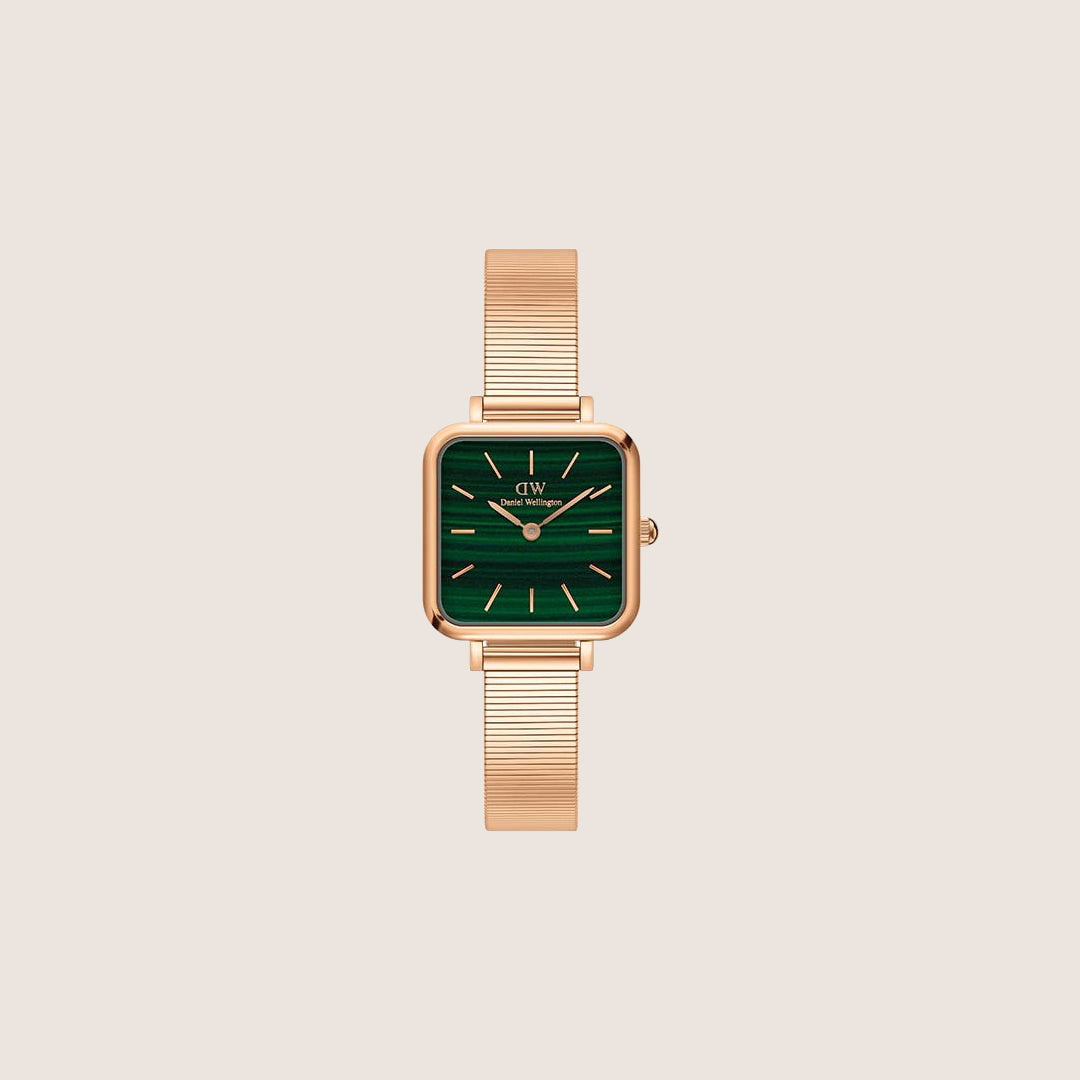 Daniel Wellington Women's Quadro Studio Rose Gold Green Dial Watch DW00100520