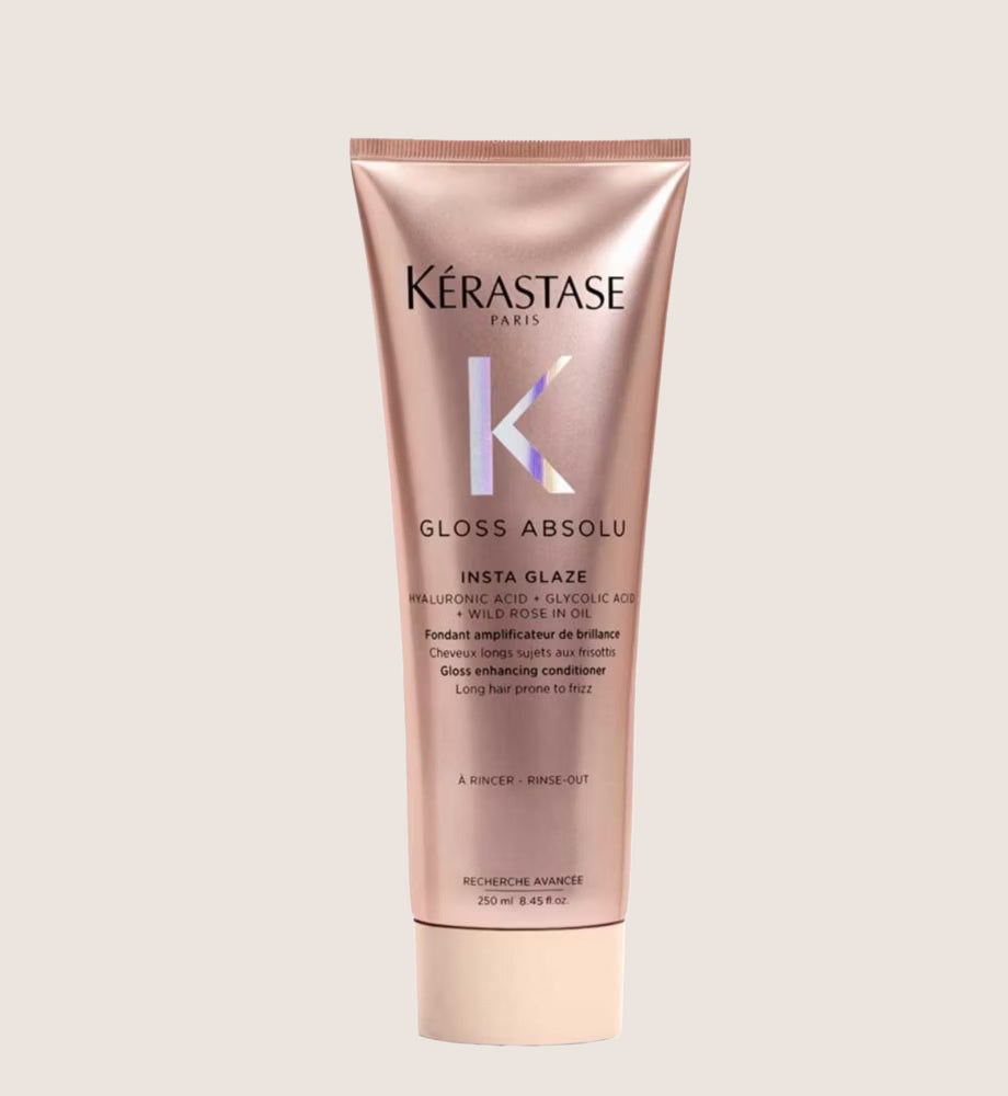 Kérastase Gloss Absolu Conditioner for Long Hair Prone to Frizz, with Glycolic Acid, Hyaluronic Acid & Wild Rose in Oil Nourishing Oil 250ml