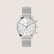 Ted Baker Mens Haarvin Silver Dial Chronograph Stainless Steel Bracelet Watch BKPHAF408