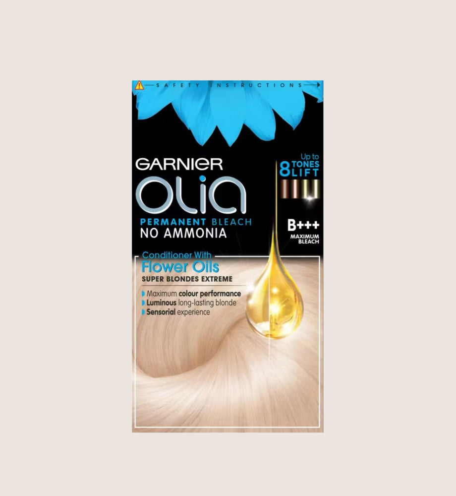 Garnier Olia B+++ Bleach Blonde: Maximum Lift, No Ammonia, Permanent Dye, For Luminous, Vibrant Results No Ammonia Formula