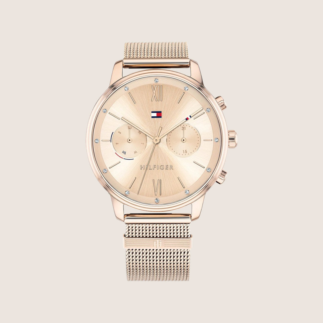Tommy Hilfiger Women's Blake Gold Multi-Dial Gold Milanese Mesh Bracelet 1782303