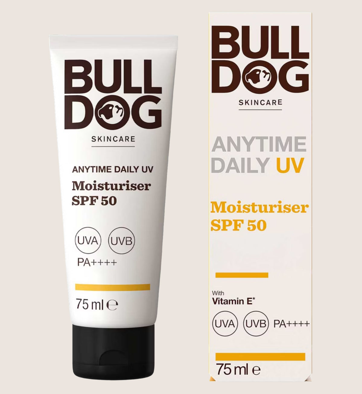 Bulldog Skincare Anytime Daily SPF50 Men's Face Moisturiser with Vitamin E 75ml