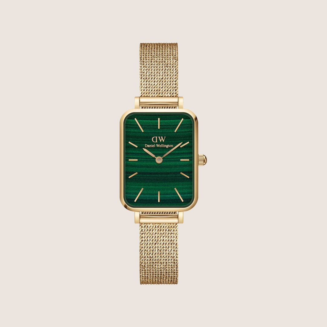 Daniel Wellington Women's Quadro Pressed Evergold Gold Green Dial Watch DW00100561