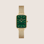 Daniel Wellington Women's Quadro Pressed Evergold Gold Green Dial Watch DW00100561