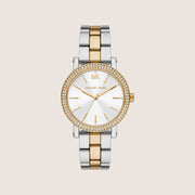 Michael Kors Women's Corey Clear Stone-Set Silver Dial Watch MK7550