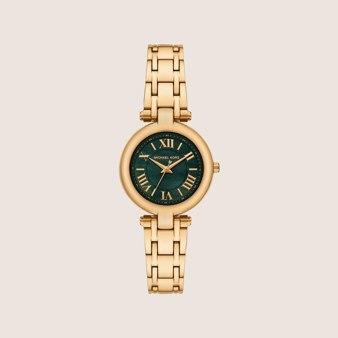 Michael Kors Women's Laney Mother Of Pearl Dial Gold Case Watch MK4892