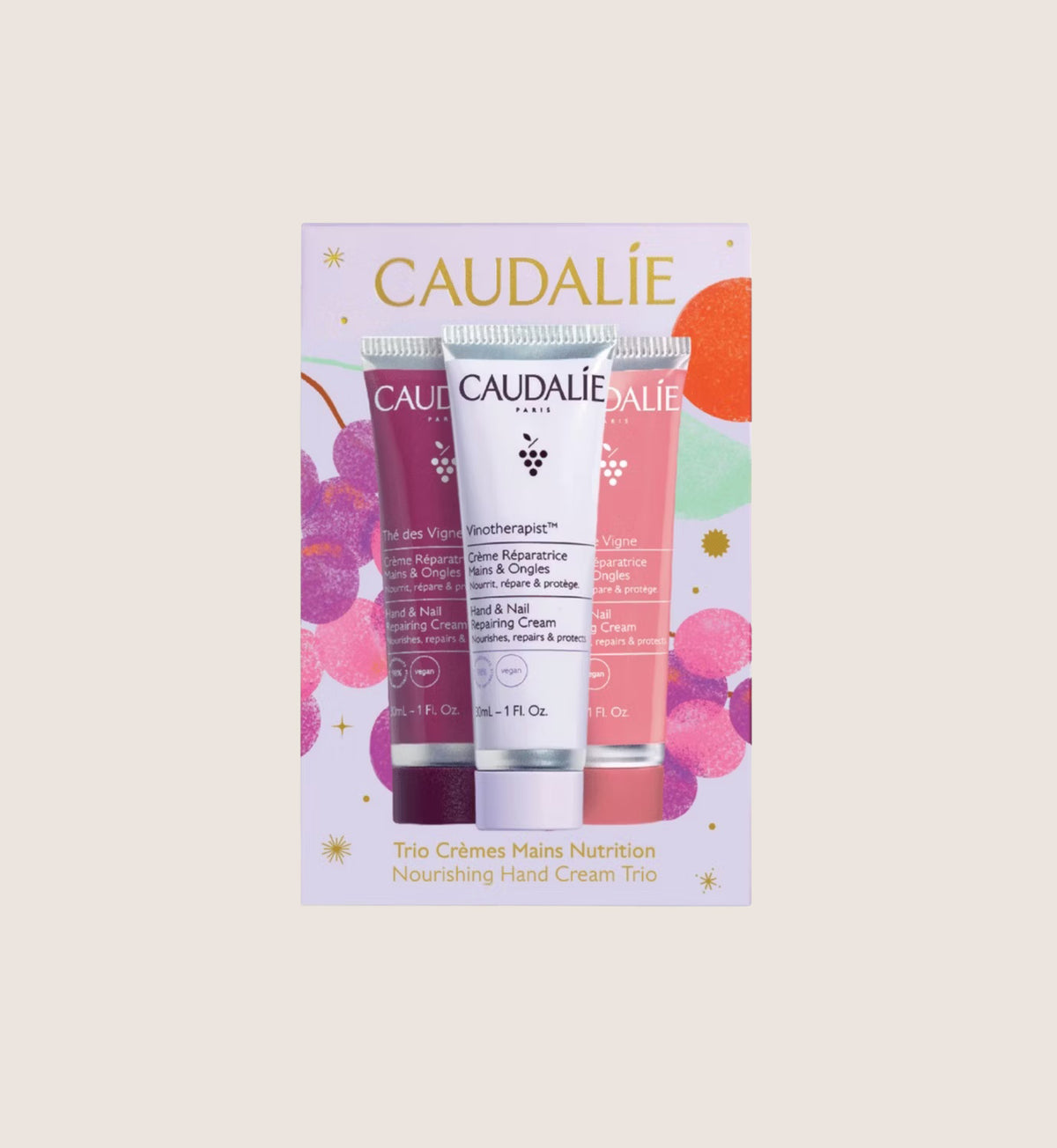 Caudalie Nourishing Hand Cream Trio Bath & Body Gift Set For Her