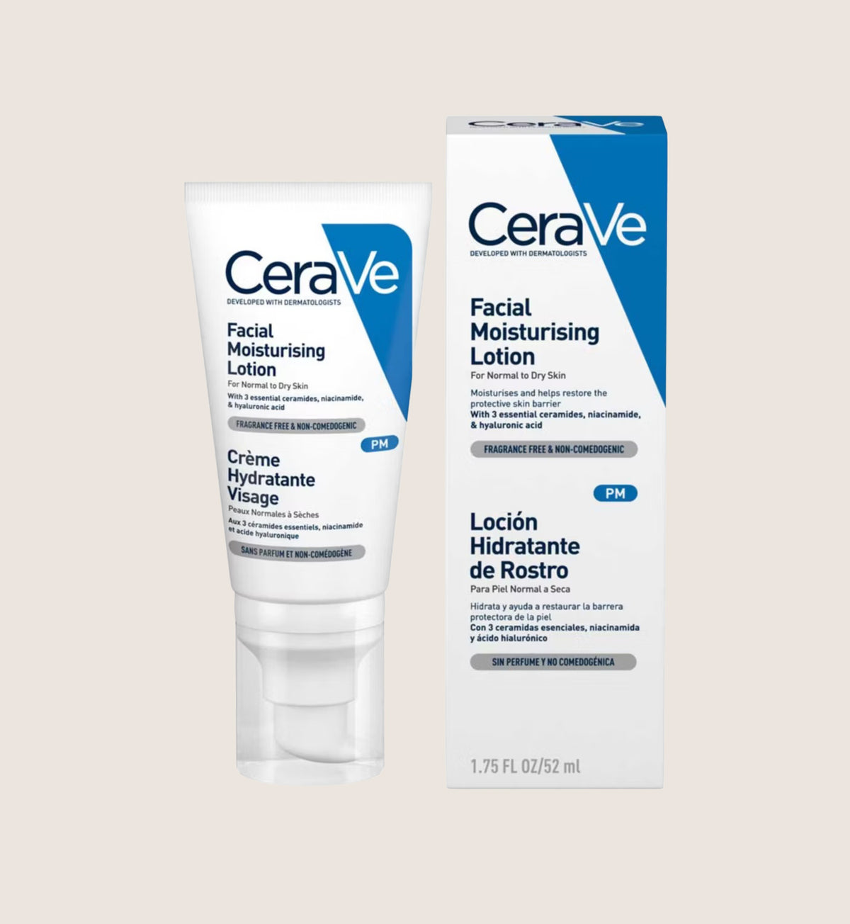 CeraVe PM Facial Moisturising Lotion with Ceramides & Niacinamide 52ml