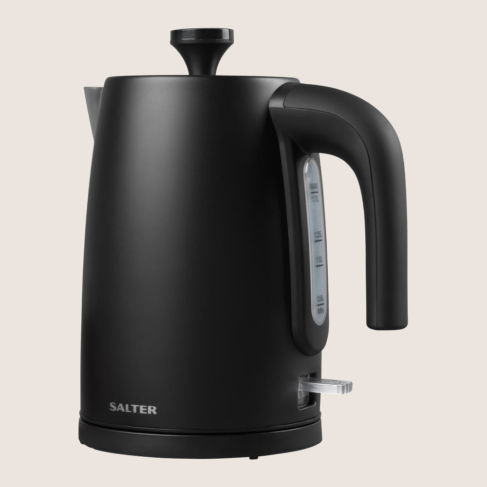 SALTER Kuro EK5632MBLK Jug Kettle with Mirror Black Finish 1.7L - Black