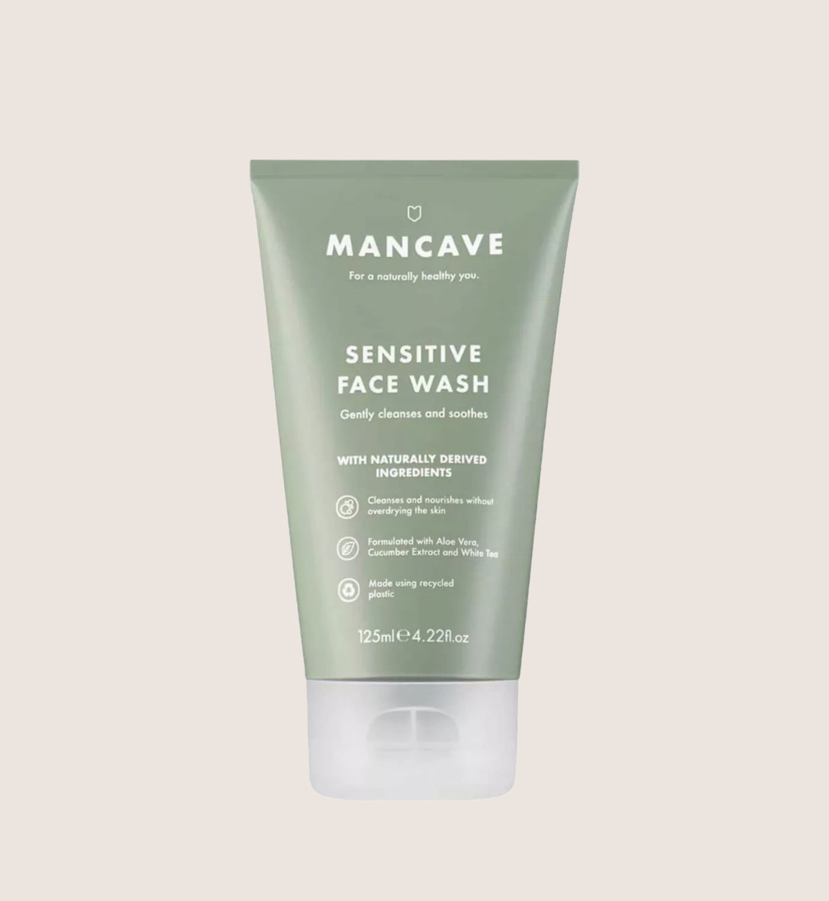 ManCave Sensitive Face Wash with Aloe Vera, Cucumber & White Tea Extract 125ml
