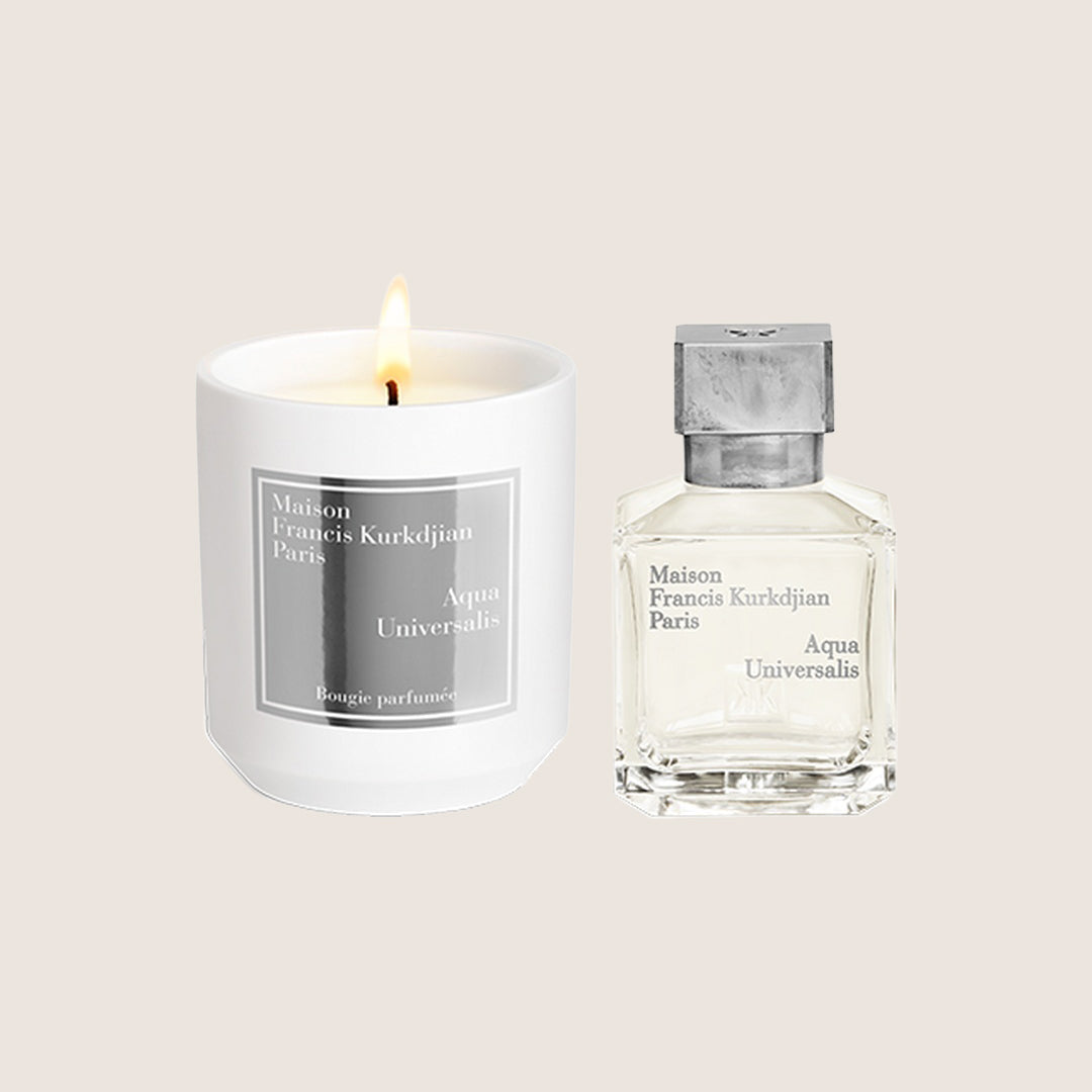 Maison Francis Kurkdjian Unisex Aqua Universalis Scented Candle and Eau de Toilette Fresh Clean Duo Set
