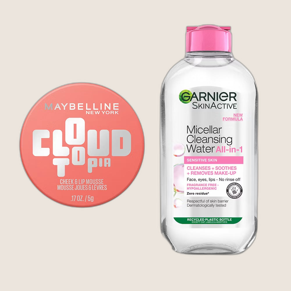 L'Oréal Paris Maybelline Cloudtopia Blush Coral Illusion & Garnier Micellar Water Duo Bundle 200ml