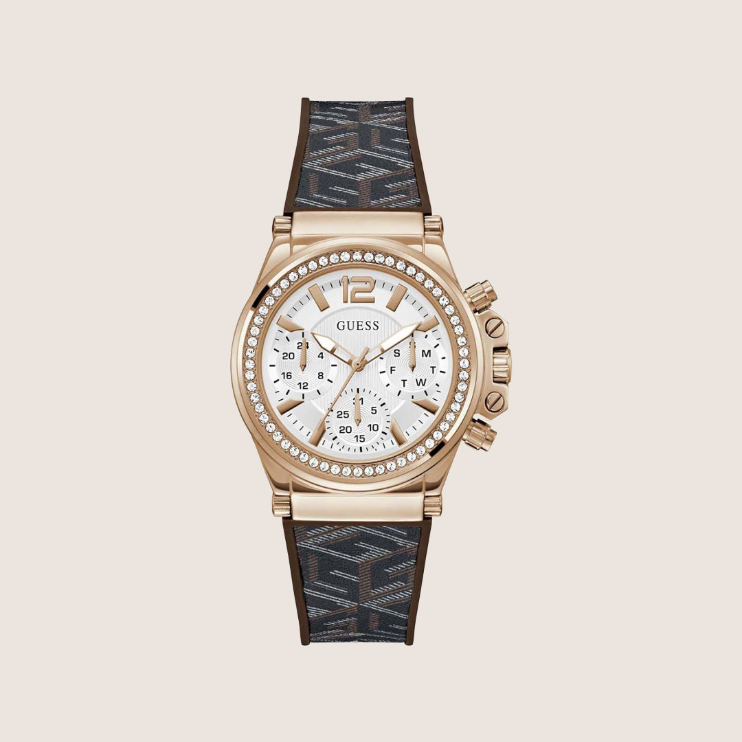 Guess Women's Charisma Watch Crystal-Set White Dial GW0621L5