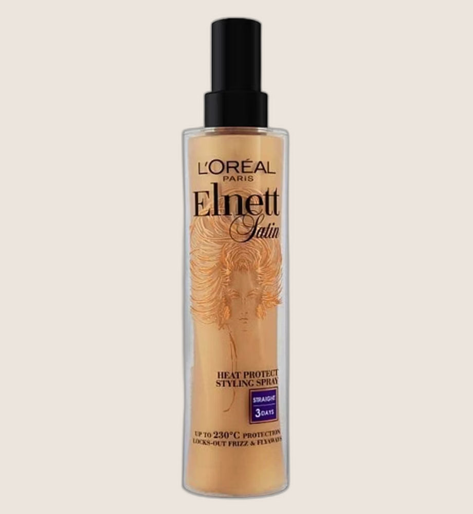 L'Oréal Elnett Styling Spray, for Heat Protect Straight Hair Shine Anti Frizz & Flyaways 170ml