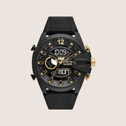 Diesel Mens Mega Chief Ana-Digi Alarm Chronograph Black Textile Strap Watch DZ4552