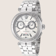 Versace Mens Aion Watch Polished Steel Chronograph VE1D01823