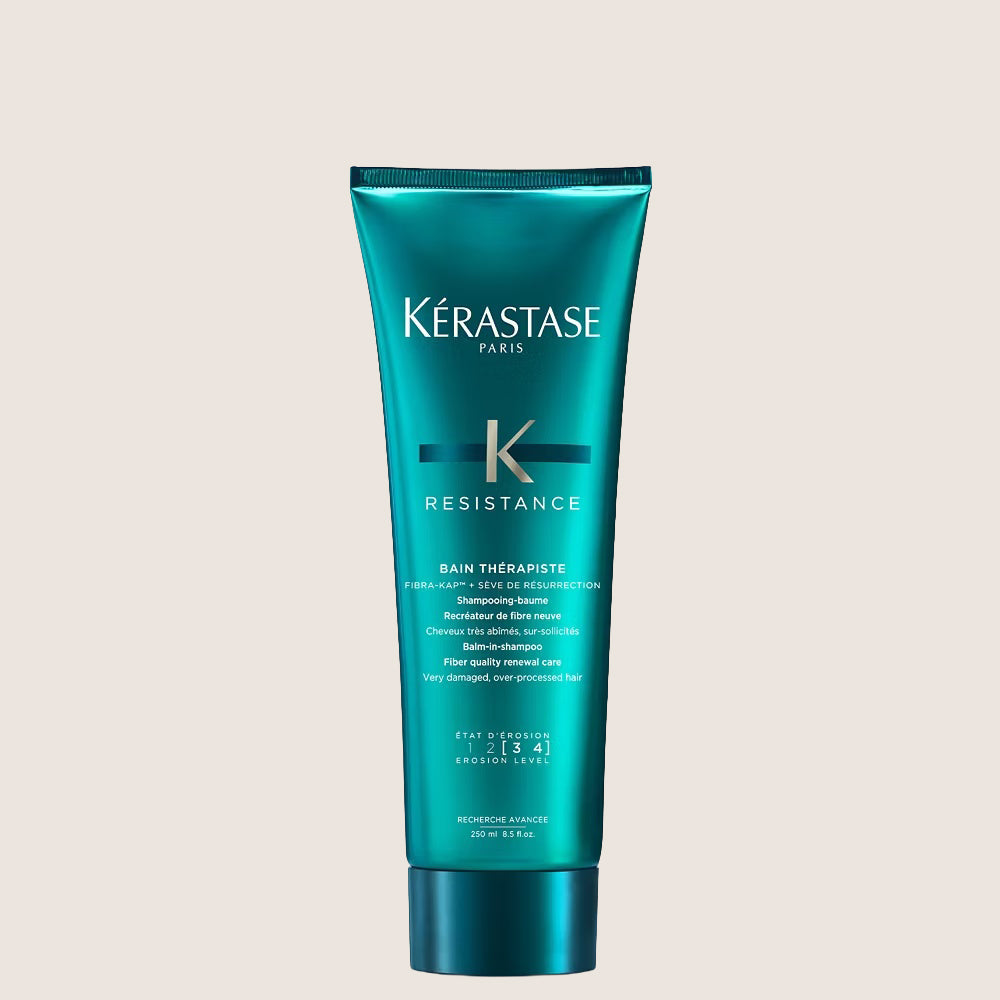 Kérastase Resistance, Gel Shampoo For Over-stressed & Very Damaged Hair, With Fibra-Kap, Bain Thérapiste, Cleansing Formula 250ml